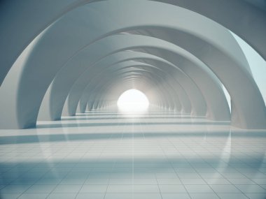 Abstract structure,Product showcase background,Long tunnel.3D rendering