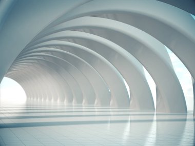 Abstract structure,Product showcase background,Long tunnel.3D rendering