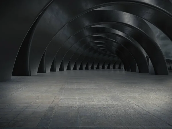 Абстрактна Структура Тло Вітрини Продукту Довгий Тунель Рендеринга — стокове фото