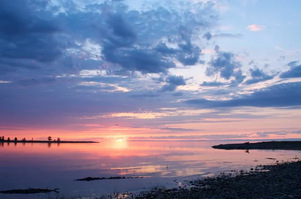 The sunset at Lake Baikal in summer — Stock Photo, Image