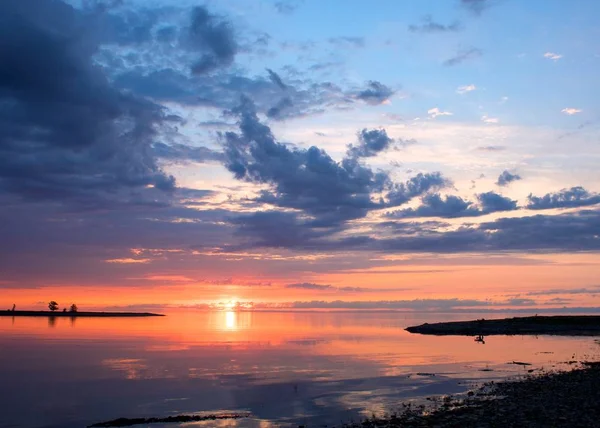 Apusul soarelui la Lacul Baikal în timpul verii — Fotografie, imagine de stoc