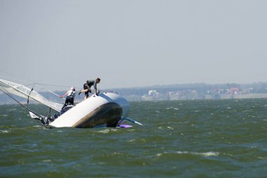 Novosibirsk, Rusya Federasyonu-July12:Sailing Regatta, Bölgelerarası rekabetin