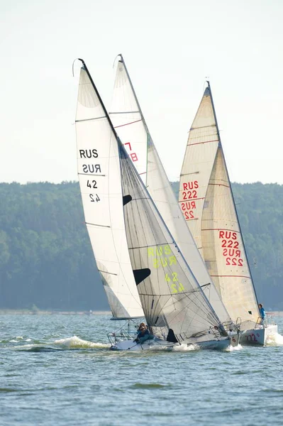 NOVOSIBIRSK, RUSIA-JULIO 12: Regata de vela, Competencia interregional — Foto de Stock