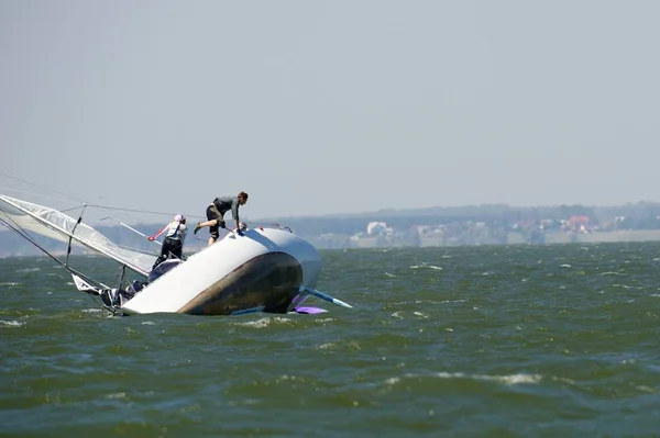 NOVOSIBIRSK, RUSIA-JULIO 12: Regata de vela, Competencia interregional — Foto de Stock