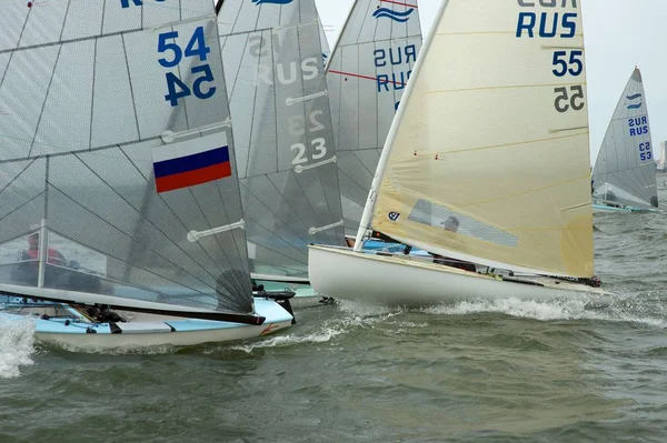 NOVOSIBIRSK, RUSIA-JULIO 12: Regata de vela, Competencia interregional — Foto de Stock