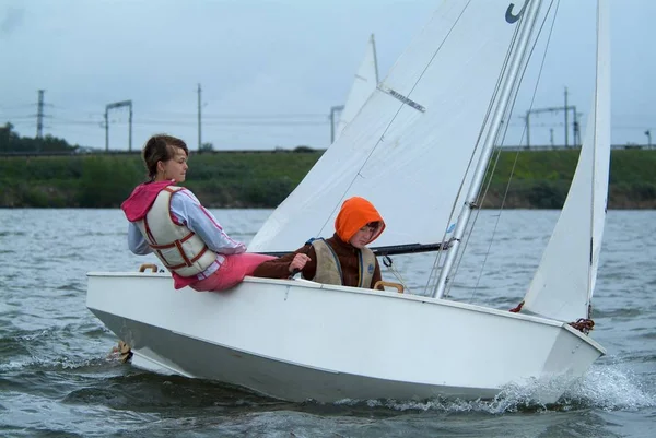 NOVOSIBIRSK,RUSSIA-JULY12:Sailing Regatta, Interregional competition — Stock Photo, Image