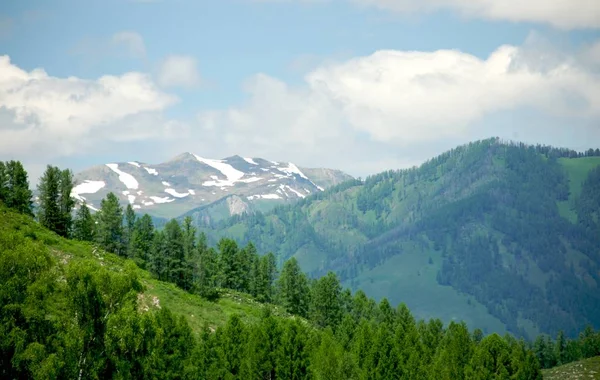 Zasněžené kopce vysoko v horách — Stock fotografie