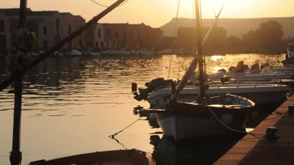 Řeka v západu slunce, Sardinie Itálie — Stock video