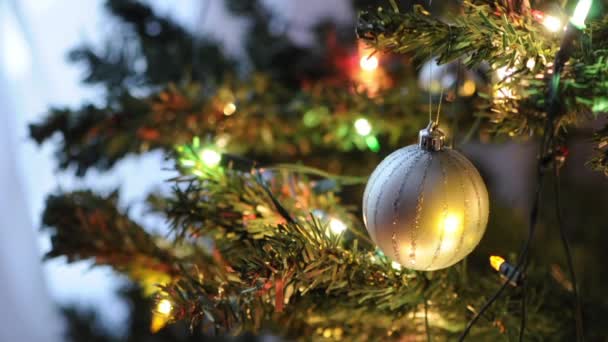Karácsonyi fenyő fa dekoráció — Stock videók