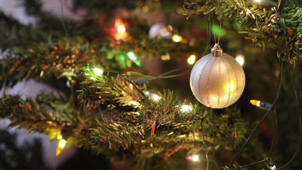 Video dell'albero di Natale con luci — Video Stock