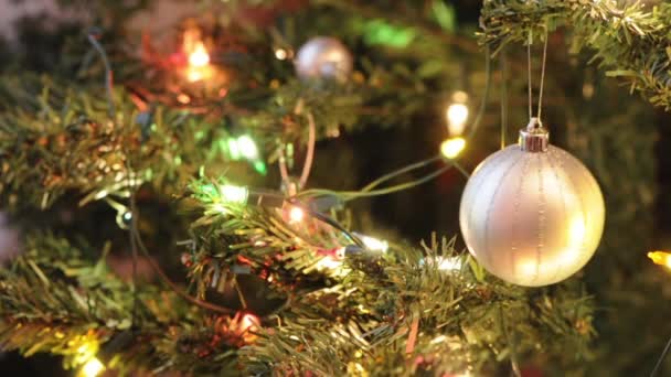 Vidéo de sapin de Noël avec des lumières — Video