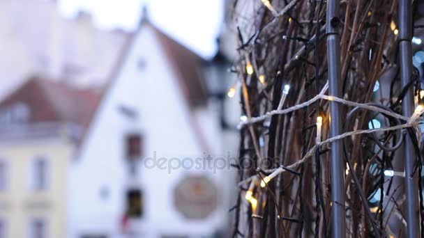 Decorações de rua de Natal de Tallinn — Vídeo de Stock