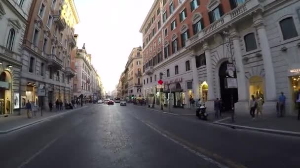 Via Nazionale straat in Rome — Stockvideo