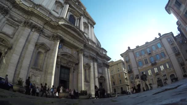 Ludzie na Piazza del Popolo — Wideo stockowe