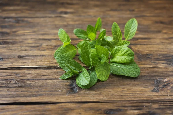 Menta verde pe masa de lemn — Fotografie, imagine de stoc