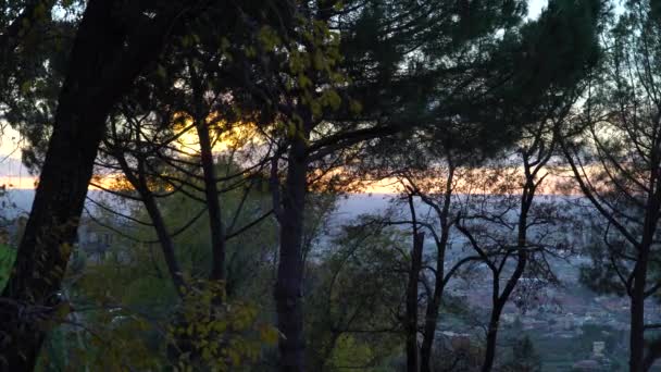 Vue Panoramique Tivoli Automne Coucher Soleil — Video