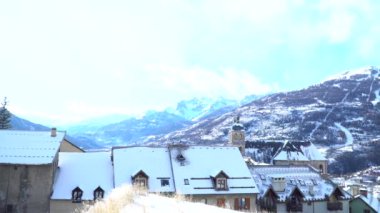 Kış Briancon görünümünü ve dağlar, Fransa