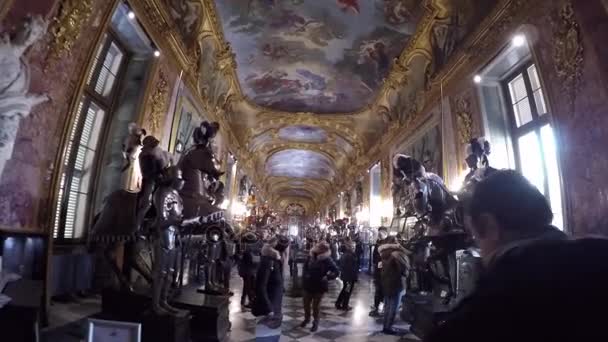 Interior Luxuoso Palácio Italiano Rico Velho — Vídeo de Stock