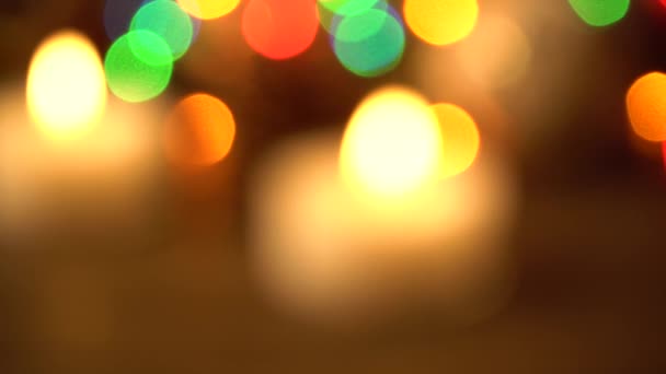 模糊的烛光与散的背景 — 图库视频影像
