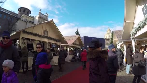 意大利冬季圣诞市场周末 — 图库视频影像
