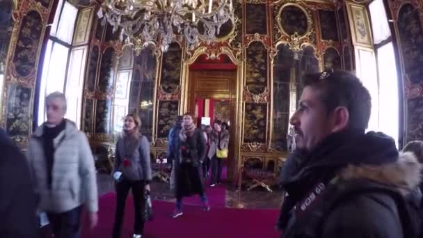 Interior Luxuoso Palácio Italiano Rico Velho — Vídeo de Stock