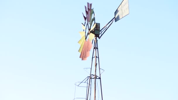 View Whole Wind Vane Construction Blue Sky — Stock Video