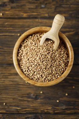 Ham buğday tahıl ahşap kase