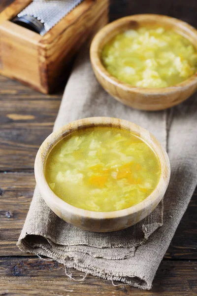 Plantaardige Vegetarische Soep Met Parmezaanse Kaas — Stockfoto