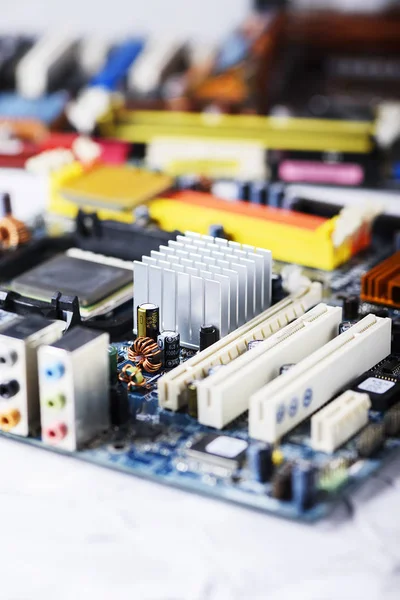 Closeup Electronic Board Hardware Repair Shop Selective Focus — Stock Photo, Image