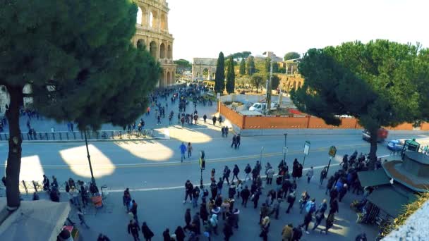 Vista Del Antiguo Coliseo Día Soleado — Vídeos de Stock