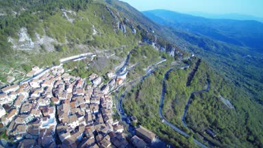 Hava görünümünü Cervara Di Roma İtalya'nın, İtalya.