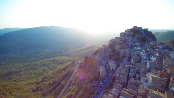 Wspaniały Widok Stare Gmina Cervara Roma Wschodzie Słońca Włochy — Wideo stockowe