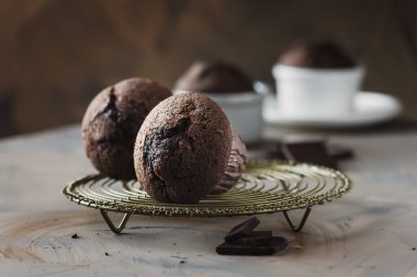 Tatlı kek çikolata ile