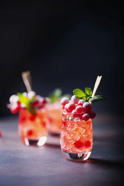 Alcoholic shot with currant — Stock Photo, Image