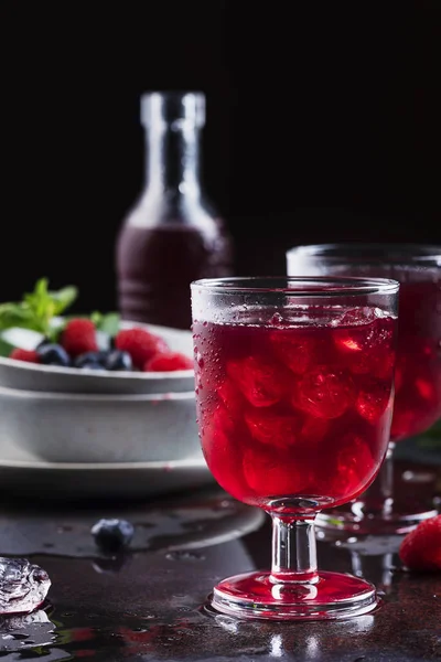 Glasses of a red berry juice — 图库照片