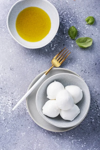 Mozzarella Formaggio Italiano Con Latte Bufala Immagine Messa Fuoco Selettiva — Foto Stock