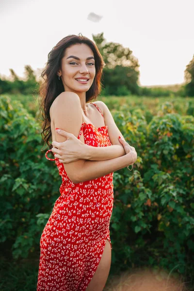 Retrato Hermosa Chica Campo — Foto de Stock