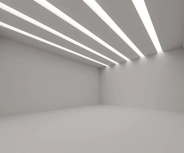 White empty room with lights. 3d rendering