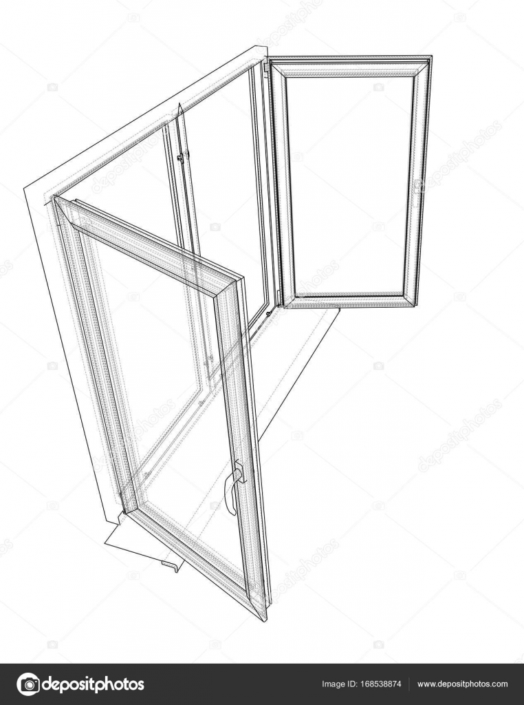 Open windows sketch Vector Stock Vector cherezoff Open windows sketch Vector Stock Vector cherezoff