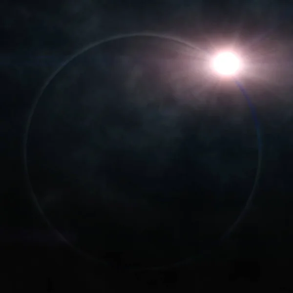 The sun in space. Dark background