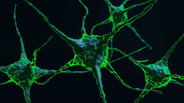 Neuron Cells With Glowing Link Knots