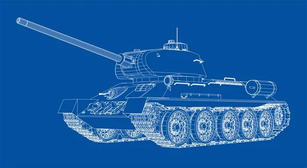 Blueprint of realistic tank