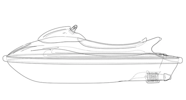 Jet ski sketch. Vector