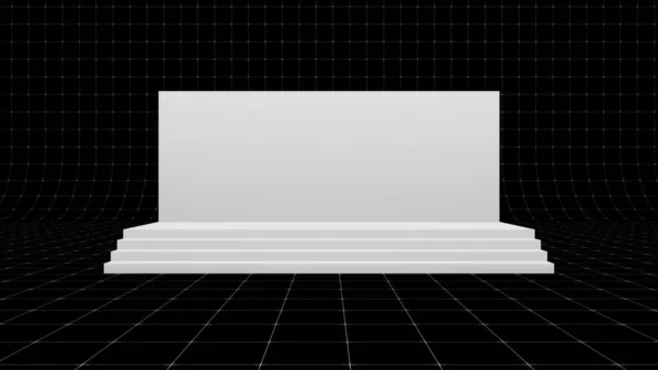 Empty light cinema screen. 3D Rendering