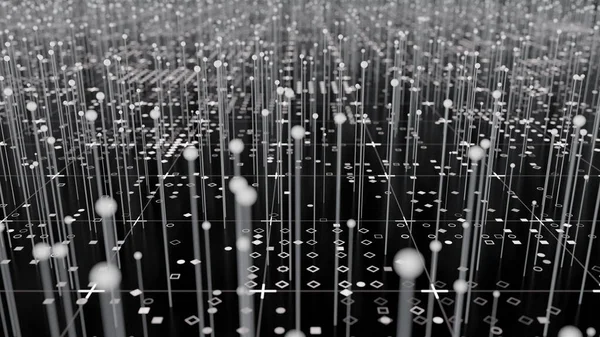 Futuristic Network Abstract Background. 3D illustration