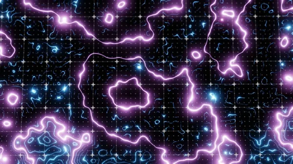 Technological glowing topographical map