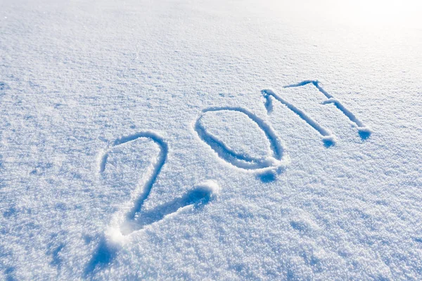 Année 2017 écrite dans la neige — Photo