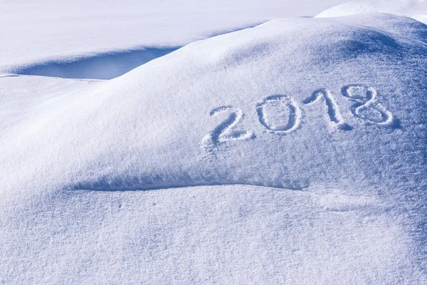 Jaar 2018 op sneeuw — Stockfoto