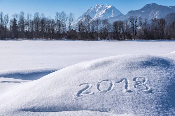 Ano 2018 nos Alpes — Fotografia de Stock