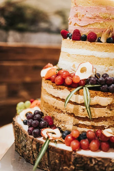 Gros Plan Gâteau Pour Une Fête Mariage — Photo